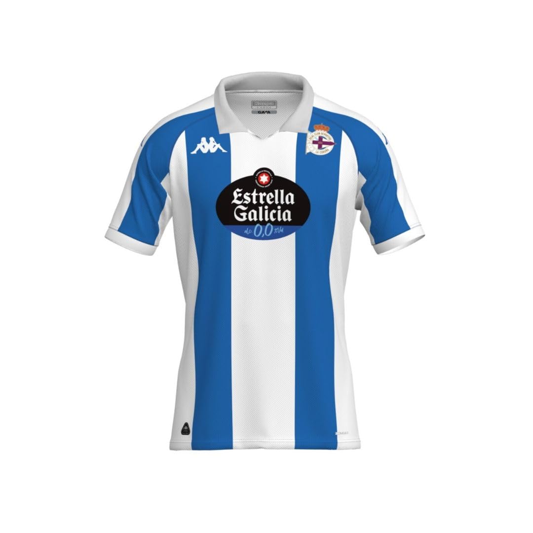 Kappa - Camiseta de Kombat para casa, deportiva, diseño de la Coruña oficial de fútbol RCD LA CORUÑA