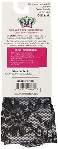 Image of Celeste Stein Therapeutic Graduated Women Compression Socks, Diabetic Socks For Womens, 8-15 mmHg For Regular Calf