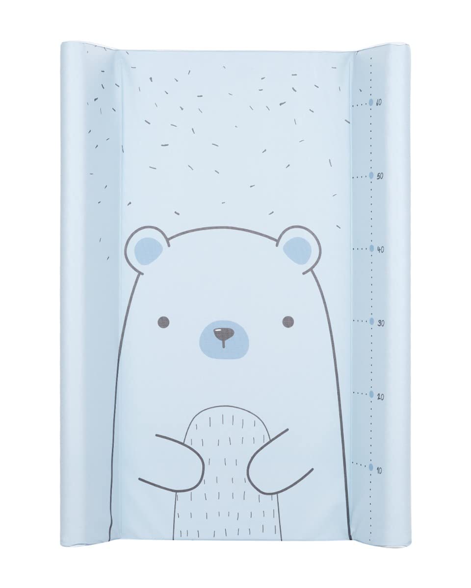 Kikkaboo Cambiador PVC suave 70 x 50 cm borde elevado, funda impermeable, color:azul