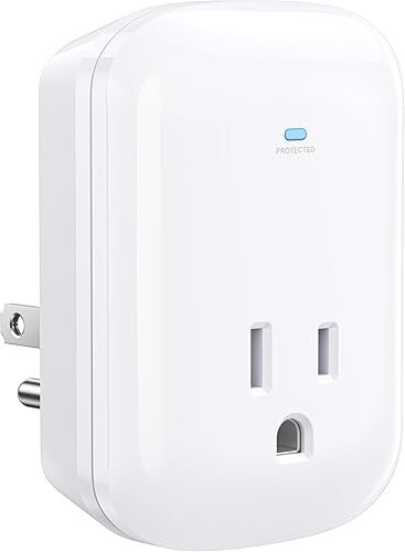 Protección contra sobretensiones Cable Matters de una salida catalogado como ETL de 1350 julios para TV, PC, Xbox, PS5, refrigerador, cinta de