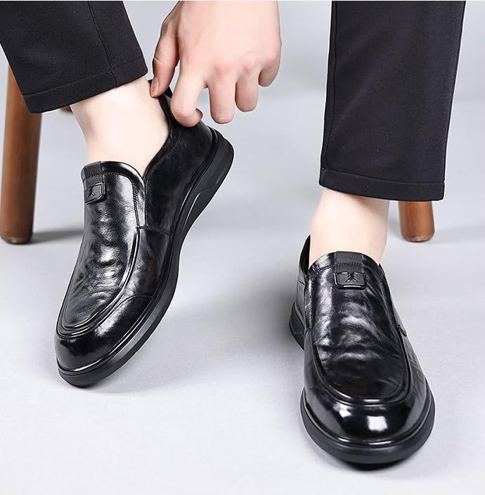 Men's Slip-On Loafers Leather Casual Business Non Slip Work Formal Dress Comfortable Formal Oxford Shoes2