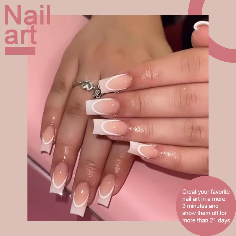 Miniatura 9 de Arte Clavo Juego de esmaltes de uñas de gel rosa gelatina, 6 colores, vestido de ballet, blanco lechoso, rosa transparente, nude, transparente, kit