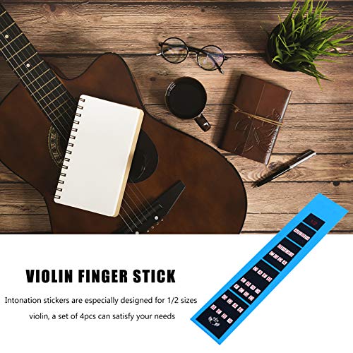 ARTIBETTER 4Pcs Guia de Dedo de Violino Notas de Violino Adesivo Gráfico de Etiqueta de Violino Esca