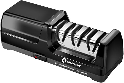 Miniatura 6 de Electric Knife Sharpener 3 Stage - 100% Diamond Abrasives with 15Precision Angle Guide, for Sharpening and Polishing Kitchen Knives and Ceramic