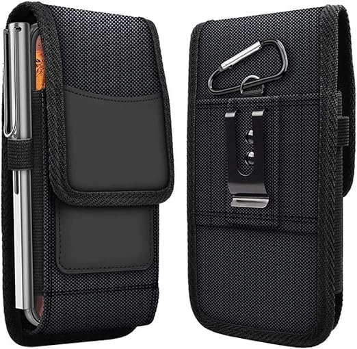 Mobile Phone Holster for Men 6.8” Nylon Belt Clip Pouch with Card Holder Mobile Purse Case Universal and Fits Most Branded Mobiles for All Phones Large Capacity, Durable & Lightweight