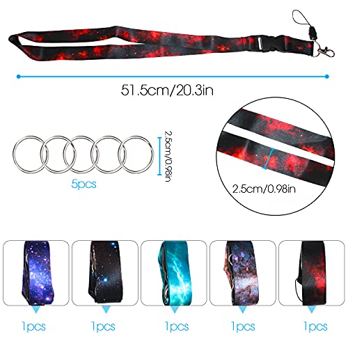 Schlüsselband Lanyard Umhängeband 5 PCS Schlüsselbänder mit Schlüsselbund für Kartenhuellen Kinder Eltern Ausweise Handy Schlüssel Autoschlüssel Kamera Gurt Mehrfarbig – Bild 3