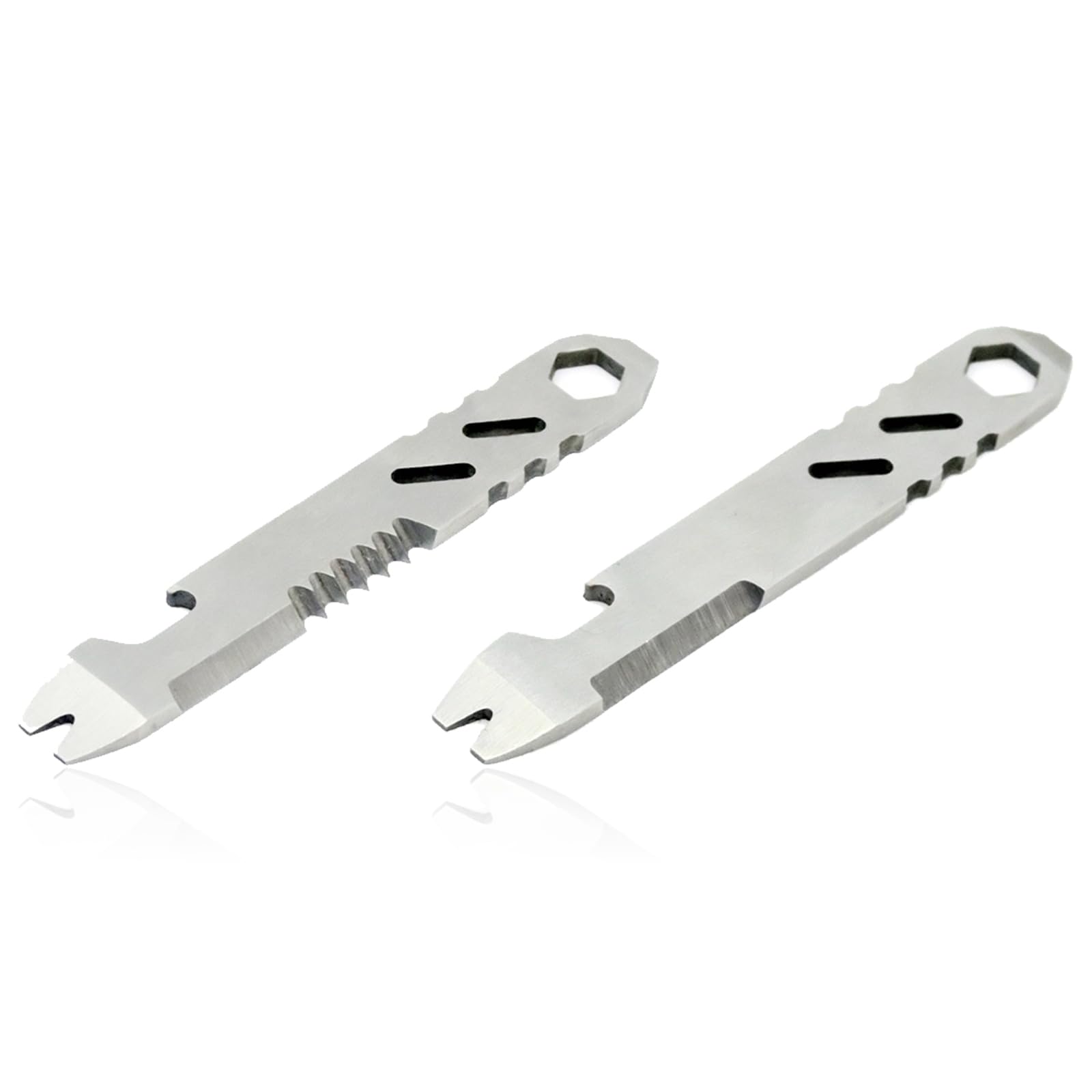 2Pcs Mini Keychain Prybar,Mini Pocket Pry Bar Crowbar,Portable Gray Multi Tool with Bottle Opener,EDC Lightweight Multipurpose Tool,Wrench Screwdriver Clip Titanium Pry Bar for Outdoor Camping