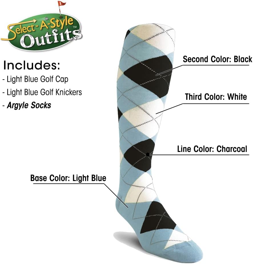 Golf Knickers Ladies Select A Style Outfit - Matching Golf Cap - Light Blue