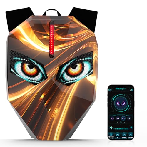 Sac moto LED avec écran interactif programmable et coque rigide jaune