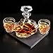 KANARS Whiskey Decanter Set - 25 Oz Crystal Liquor Decanter Carafe with 4 Rock Glasses 9 Oz For Bourbon, Scotch, Vodka, Rum or Whisky - Gift for Men Dad Husband Brother Adult Groomsmen - 5 Piece