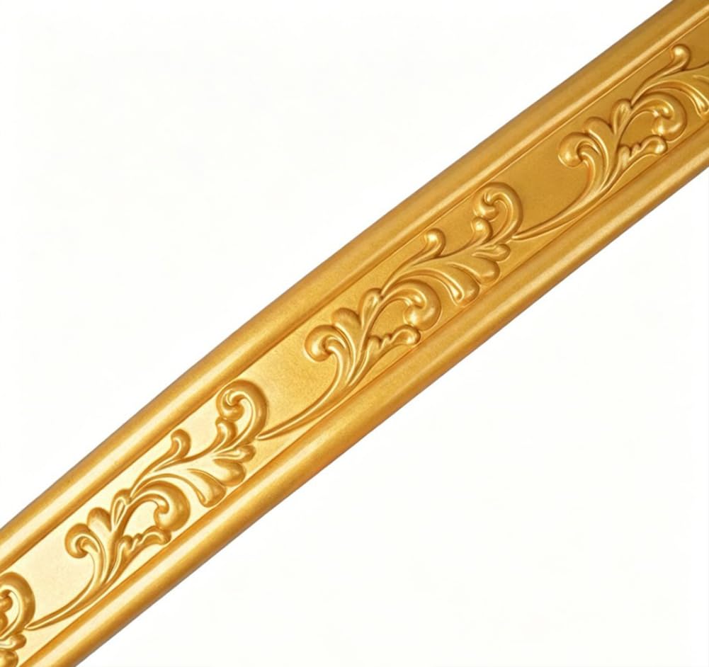 Tmapruvg Gold1 - 4.5Cm Wide 4.5Cm*3M Gold Flexible Molding Trim Wall Edging Line,Self Adhesive Peel And Stick Molding Ceiling Trim,Decorative Mirror Frame For Home Decor