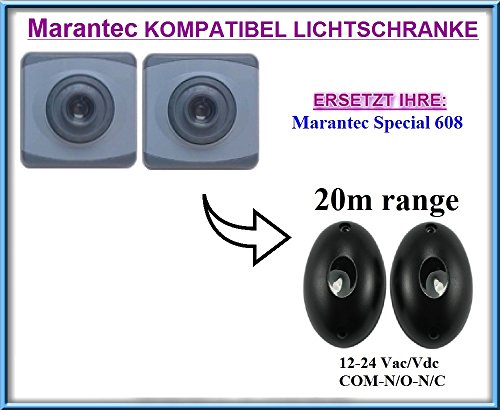 Preisvergleich Produktbild Marantec Special 608 kompatibel lichtschranke, paare von äußere universale Fotozellen / Infrarot IR Sicherheit Sensor 12 -24 Vac / Vdc, NO / NC. Reichweite: bis 20m!!!