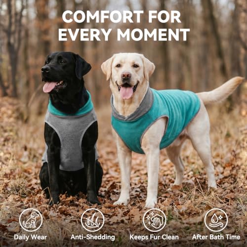Image of cyeollo 2 Pack Fleece Dog Sweater Pullover Lightweight Reflective Jacket