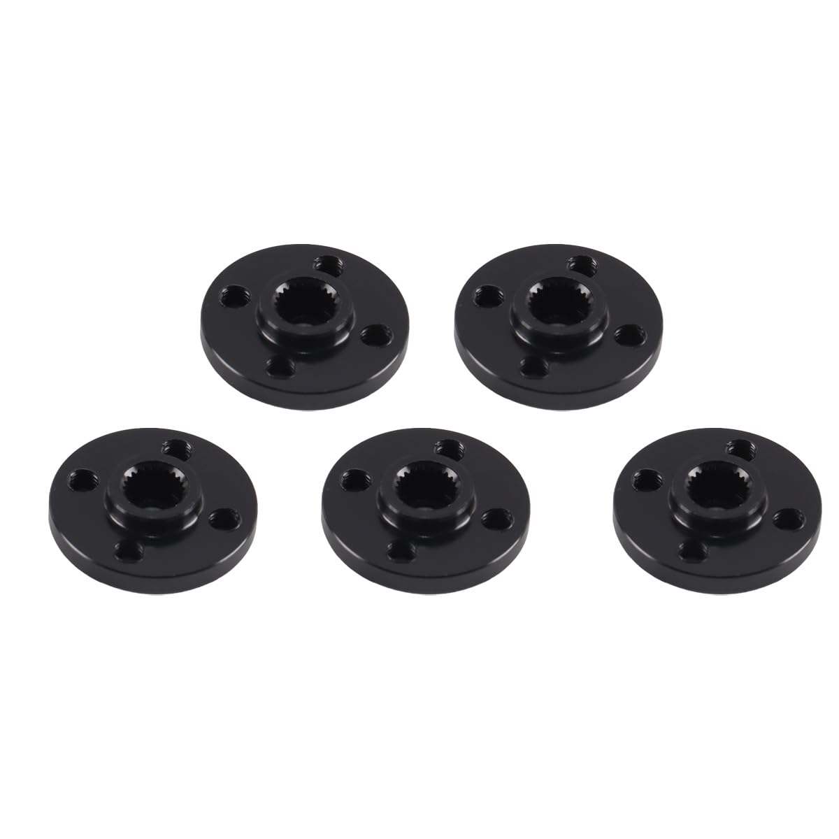 WANGCL 25T Servo Arm 5PCS 25T Round Type Horn Robot Aluminum Alloy CNC Standard Metal Rocker Servo Accessories Disc Steering Arm Black