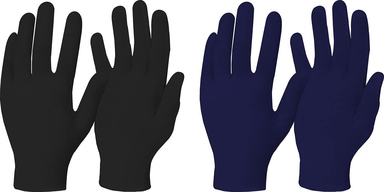 Men & Women's Cotton Black-Blue Combo Free Size Glove for Gym, Running, Cricket, Tennis, Basketball, & Outdoor Activities Pack of 2 Pairs-image-32