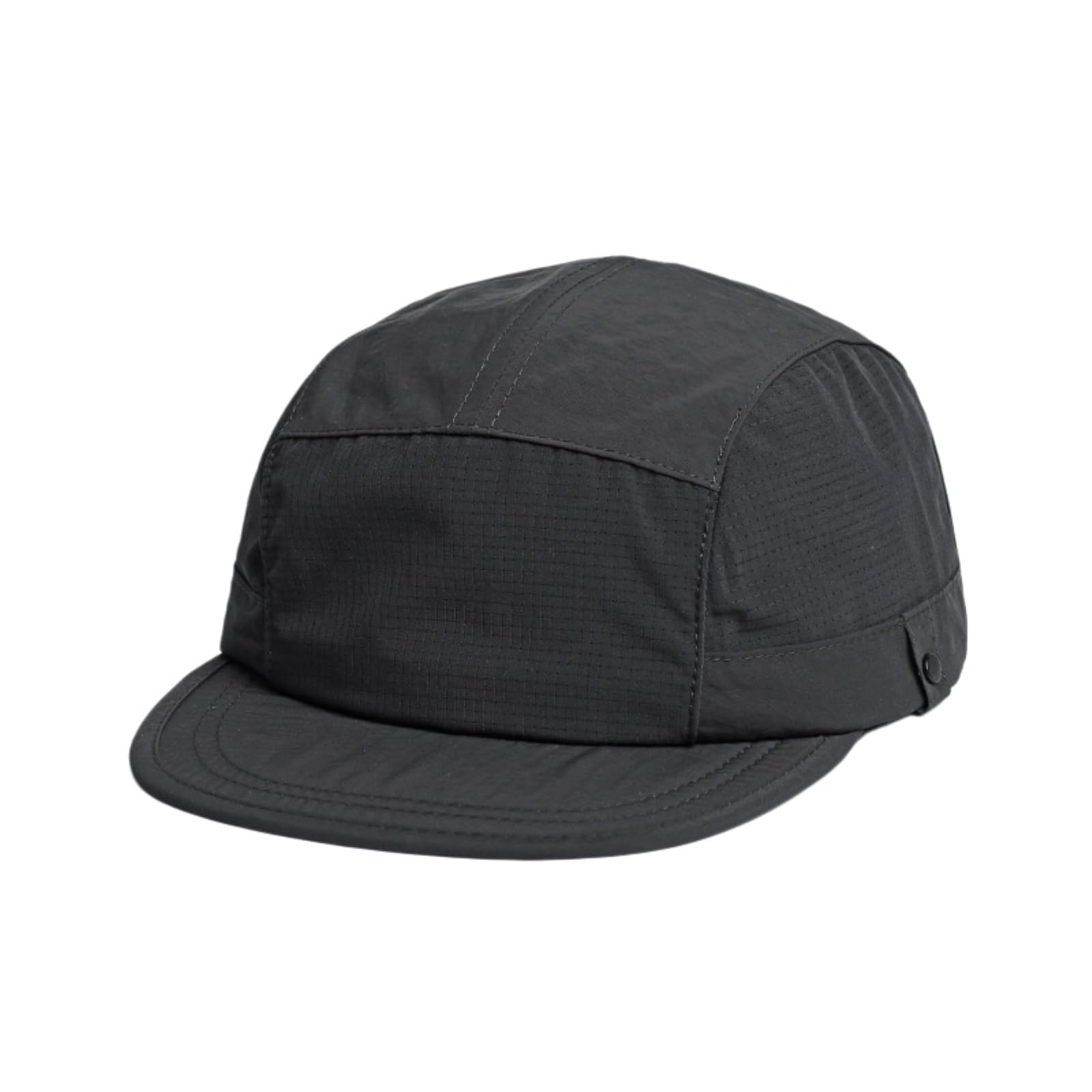 Gyios Unisex Black Baseball Cap Five-Panel Quick-Drying Hat Breathable Flat Brim Cap-56-58Cm