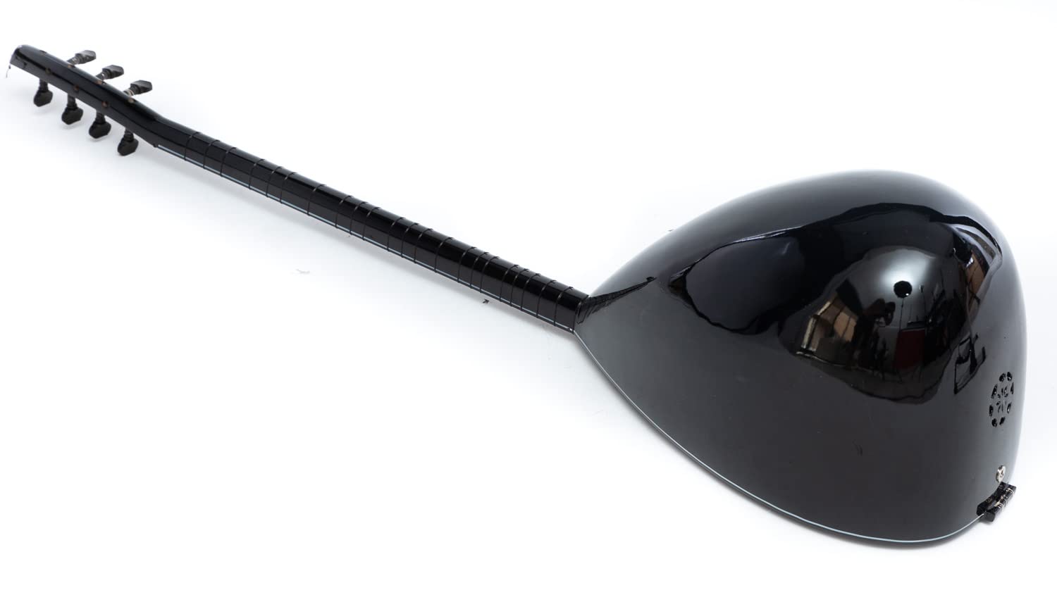 Black Long Neck Saz with Built-in Pickup, Hand Made Quality Turkish Instrument - Image 8