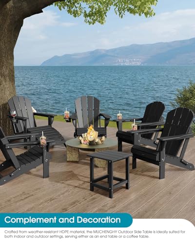 MUCHENGHY-Adirondack-Outdoor-Side-Table-147-Patio-Side-Table-Weather-Resistant-HDPE-Outdoor-End-Tables-for-Patio-Black MUCHENGHY Adirondack Outdoor Side Table 147 Patio Side Table Weather Resistant HDPE Outdoor End Tables for Patio Black