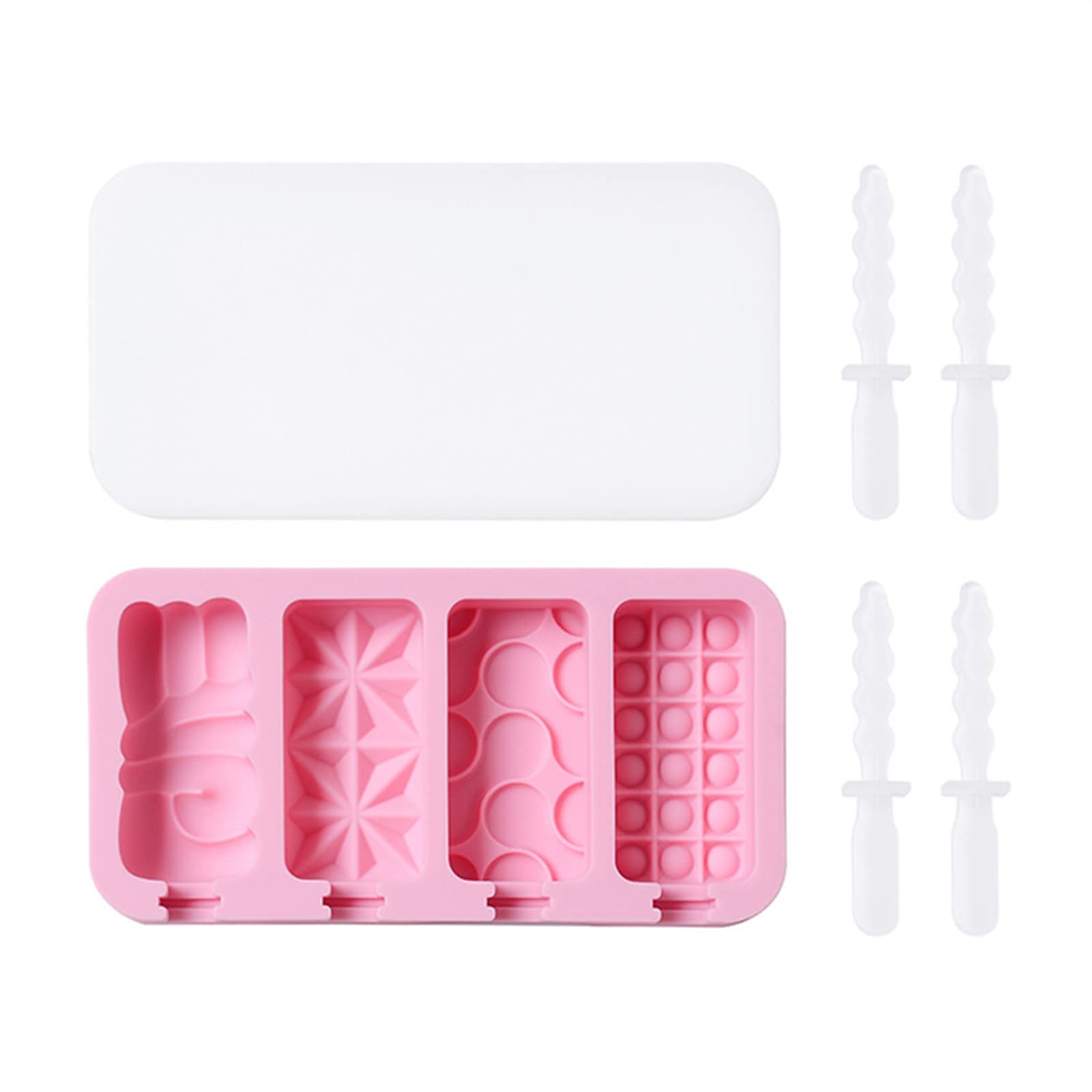 Moldes para helado, Molde de silicona for helado, palitos queso, moldes for paletas(Multicolor,Love)