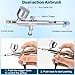 Slskbut Airbrush Kit with Air Compressor 4-Gear Adjustable, 32 PSI High Pressure Air Brush Set, Dual-Action Rechargeable Airbrush Spray Gun Set, Ideal for Painting, Cake Decor, Makeup, Nail Art, Model