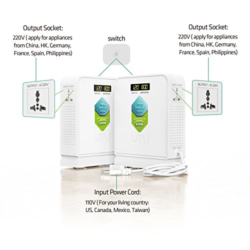 110 to 220 Voltage Converter Step UP only 800W for Euro and Asia Appliance with 220-240V Rated to be Used in US - Thumbnail 6