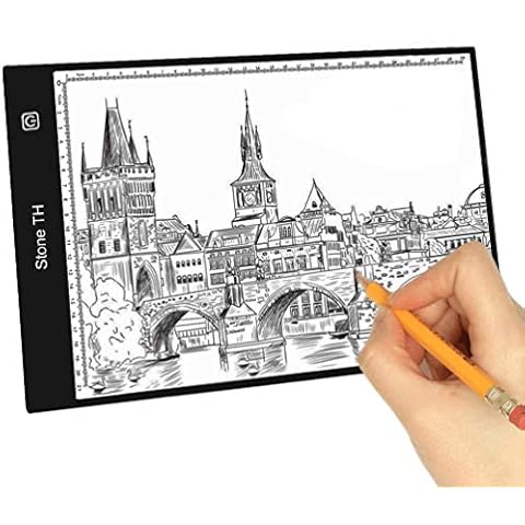 Stone TH Led Licht Pad A4, Leuchttisch A4 Led Dimmbar, Leuchtplatte Zeichnen Light Pad mit USB Kabel für Diamond Painting, Zeichnung, Malen, Animation, Tattoo, Skizzierung (A4) Cover
