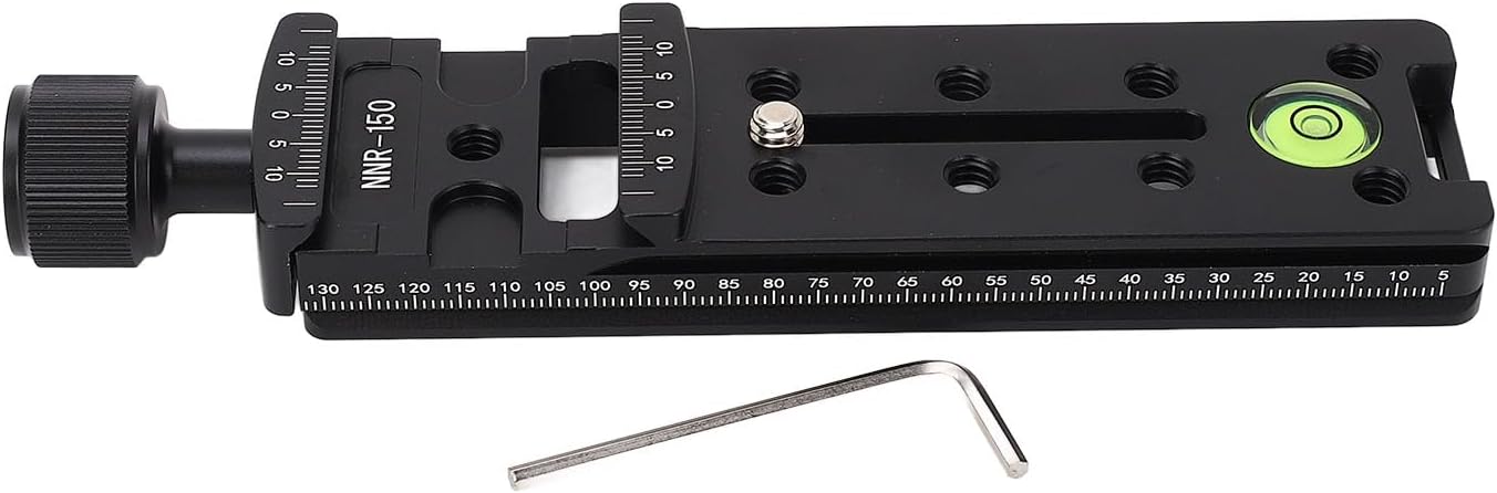 Zopsc Nodal Slide Camera Rail, 150mm Arrow Storage Case Plate Clamp with Bubble Level, Panoramic Macro Photography Arca Compatible