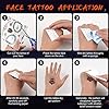 URAQT Adesivi Halloween Viso, 12 Fogli Tatuaggi Halloween Faccia Adesivi Viso Luminosi di Halloween, Giorno dei Morti Tatuaggi Faccia per Carnevale Party Trucco, con Cranio Floreale Web #3