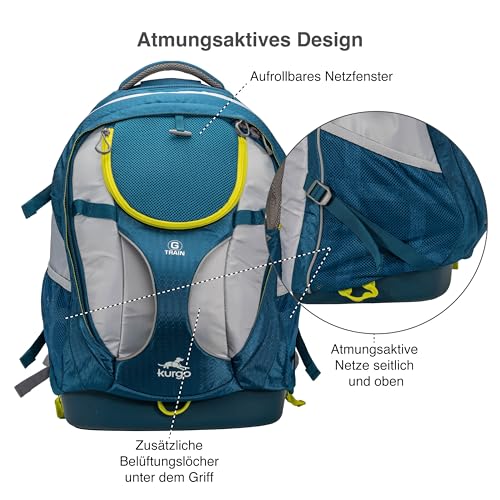 Kurgo G-Train Hundetransportrucksack - Bequeme Reisetasche für Hunde bis zu 11 kg - Wasserdichter Boden - Rucksack mit Mehreren Fächern - Wanderzubehör, Robuster Abenteuerrucksack - Tintenblau