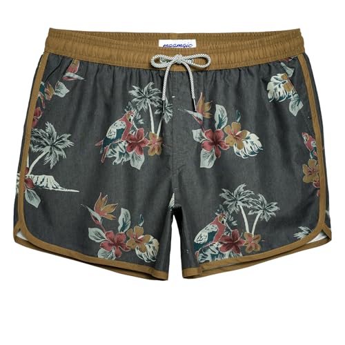 Image of maamgic Mens Boys Short 80s 90s Vintage Swim Trunks with Mesh Lining Quick Dry Swim Suits Board Shorts