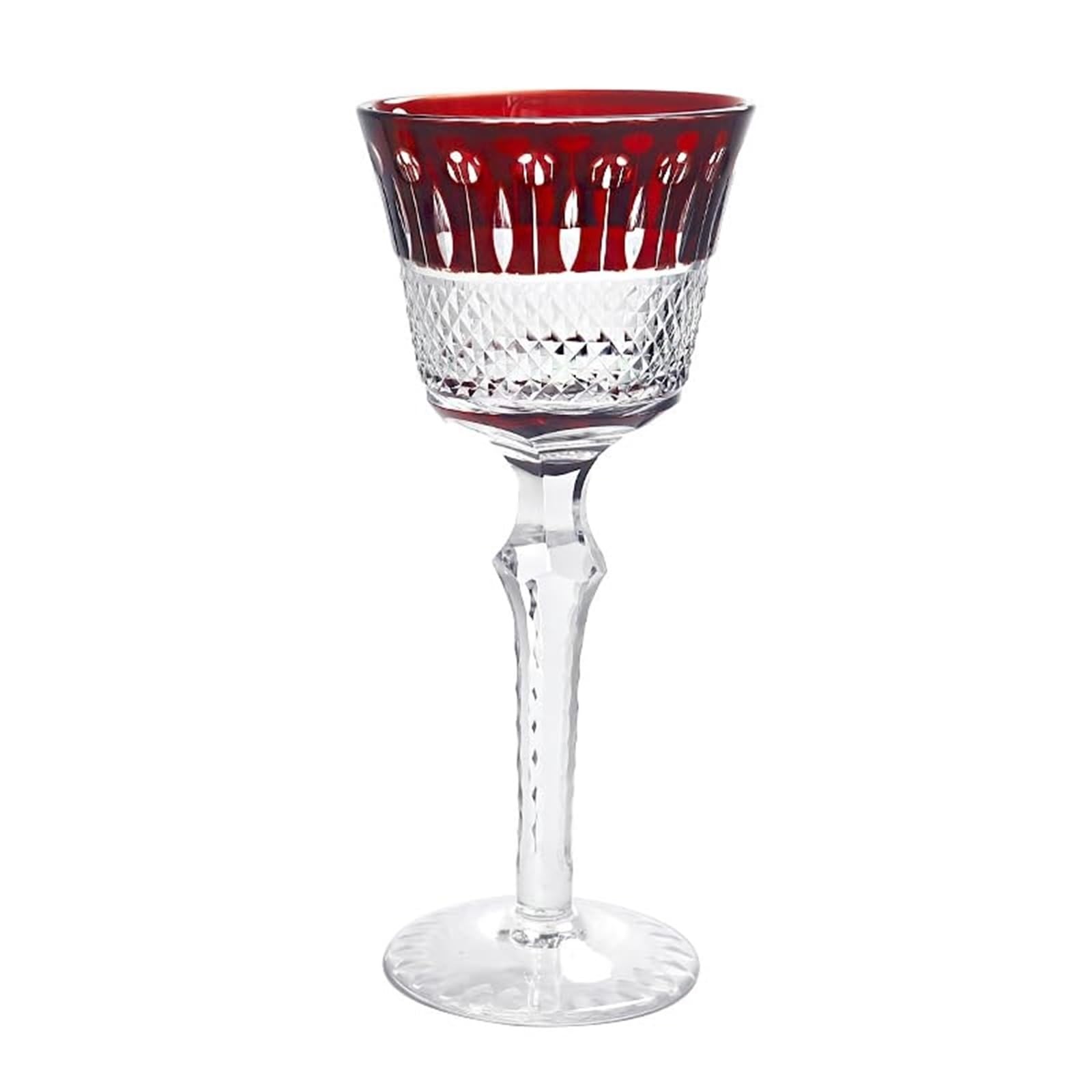 Luxuriöse, handgeschnitzte Champagnerflöte aus farbigem Kristall, eleganter Cocktailkelch mit Stiel for Hochzeit, Party, feines Essen, Geschenk(Rosso)