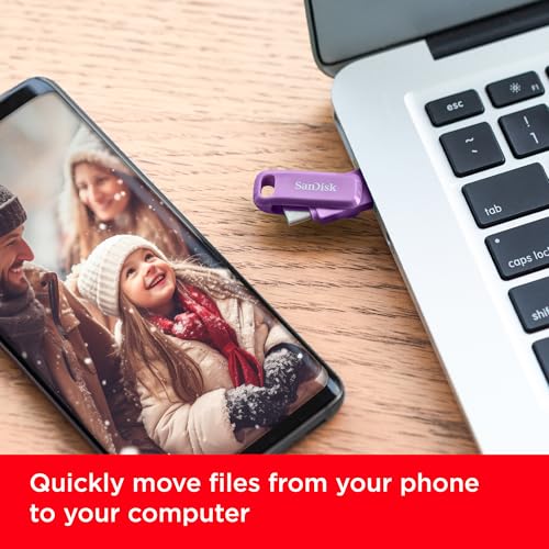 Image of SanDisk Ultra Dual Drive Go Type-C 128GB, OTG, Upto 400MB /S,usb3.2 gen 1 Pendrive, Lavender, 5Y Warranty (SDDDC3-128G-I46LPD)