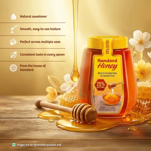 Image of Hamdard Honey Pet Bottle | Pure and Natural | Raw, Unprocessed & Unpasteurized Honey | No Sugar Adulteration | 500 GM