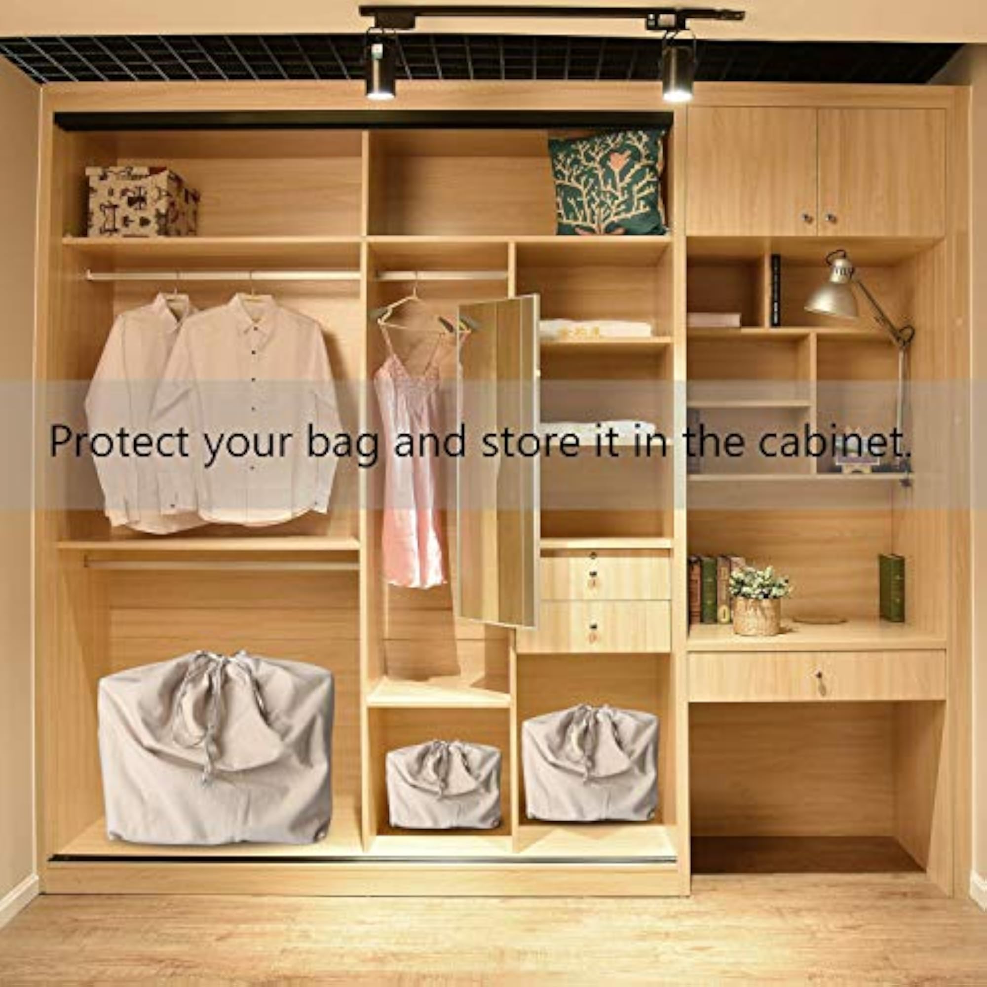 Dust Cover Storage Bags Purified Cotton Flannel with Drawstring Pouch
