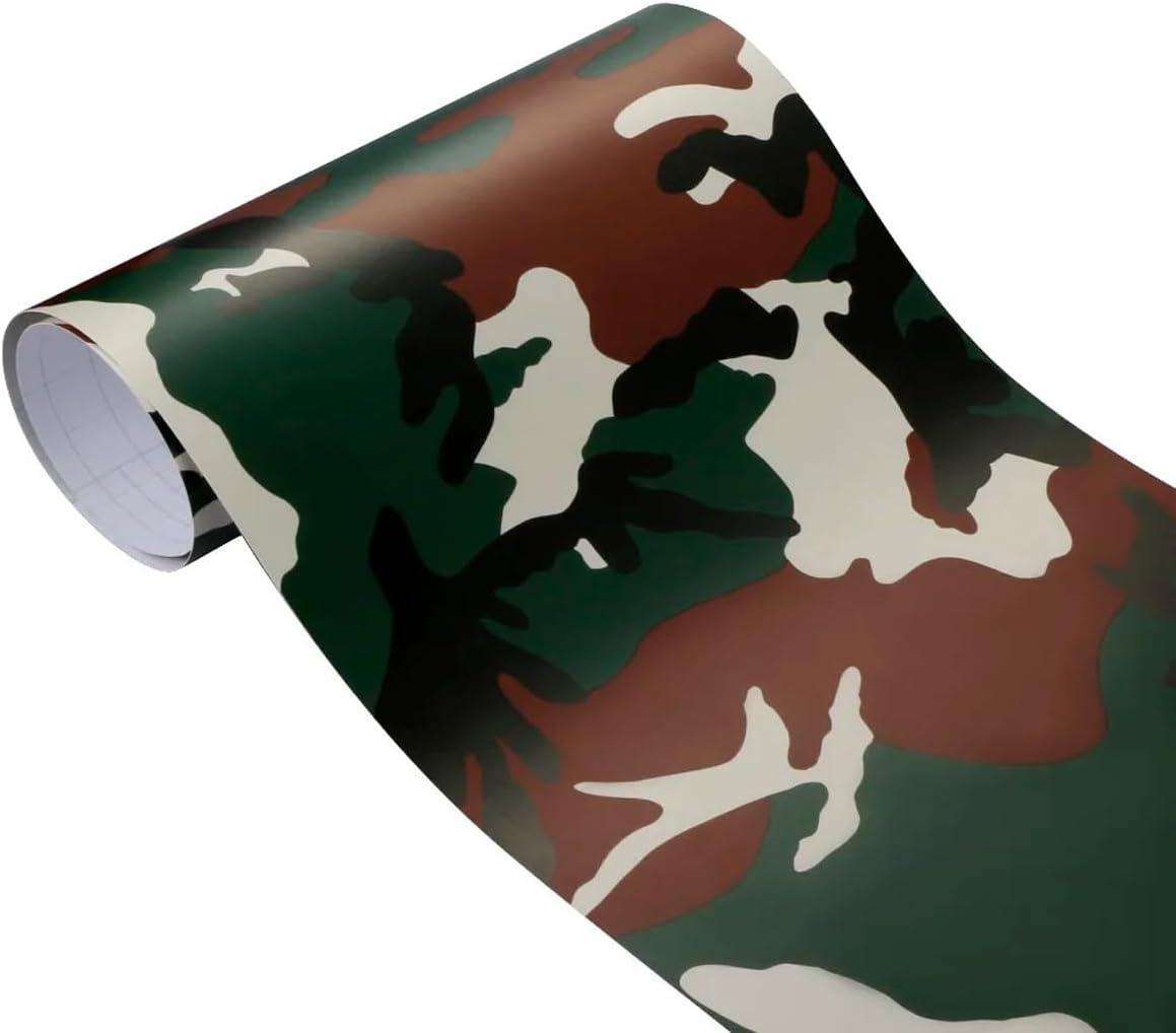Queenbox 23.6x196.8in Digital Camo Car Vinyl Wrap Camouflage Pattern Self Adhesive Auto Sticker for Motorcycle Furniture, Military Green