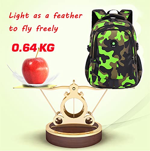 Image of Ladyzone Camo School Backpack Lunch Box Set Lightweight Schoolbag Travel Camp Outdoor Daypack