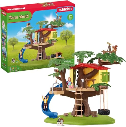 SCHLEICH 42408 Farm World Abenteuer Baumhaus, 60 Teile Spielset mit...