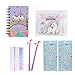 HIFOT Set di Cancelleria Unicorno, Diario di Unicorno, Unicorno Astucci Trasparente, Penne per Unicorno, Unicorn Adesivi Note sticker per Bambini Cancelleria Regalo di Compleanno per Ragazza 7Pz