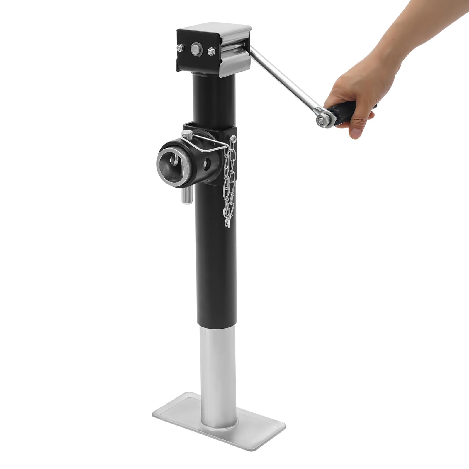 Béquille de remorque lourde 1T (1000 kg) avec manivelle, pied de support réglable et stable, support de stationnement robuste pour remorque de voiture, caravane, caravane
