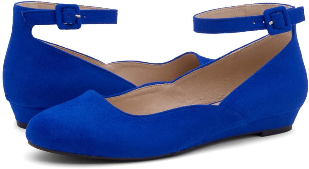 Shoe Land Women’s Flats – Dressy & Comfortable Slip-On Shoes with Low Wedge & Ankle Strap | Round Toe Ballet Flats for Work, Office, Party & Business Casual - Image 8