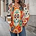 Womens Bodysuit Day of The Dead Mexican Skull Floral Art T Shirts Long Sleeve Hoodie V Neck Pullover Tops, 2026