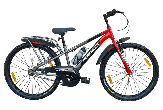 Hercules Havoc 26t Cycle Road & Mountain Bike for Adults & Teens | Dual Brakes | Water Bottle Holder | Mudguard & Carrier Included | Durable Steel Frame Cycle for Men & Boys-image-16
