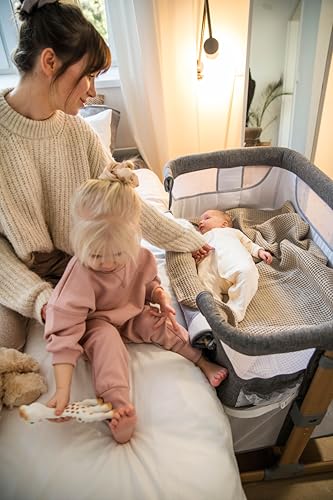 Momi SMART Bed 4-in-1 Kinderbeistellbetten bis 15 kg, Beistellbett für Babys mit Matratze, Höhenverstellbar