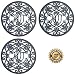 Silicone Trivets Set For Hot Dishes | Modern Kitchen Hot Pads For Pots & Pans |"Hot" Ironworks Design (Rustic Charm) Mimics A Cast Iron Trivet (7.5" Round, Set of 3, Dark Gray)