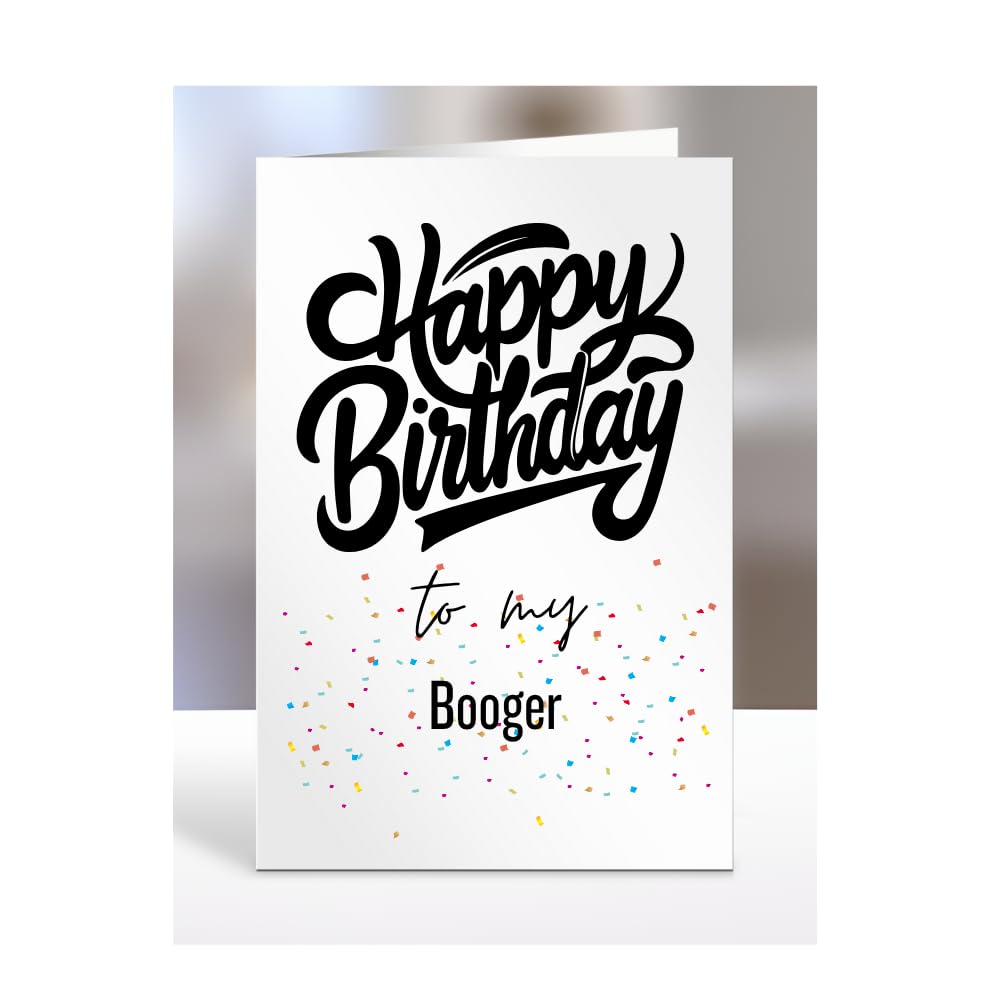 Happy Birthday to my Booger Card, Funny, Joke, Birthday Gifts for Him, Her, Presents for Men, Women, Husband, Wife, Boyfriend, Fiance, A5-182_16