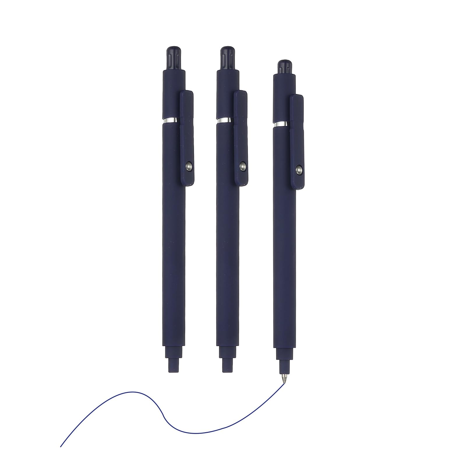 PATIKIL 3 Pack Retractable Pens 0.5mm, Blue Gel Ink Pens Retractable Ballpoint Pen Fine Point Smooth Writing Cute for Office Home Supplies Journaling Notebook Gifts, Blue