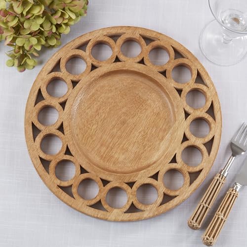 Platos decorativos redondos de madera mango set 4 miniatura 4