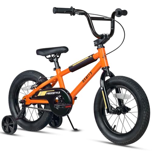 Image of 12 14 16 18 Inch Kids Bike BMX Style Bicycle with Training Wheels Coaster Brake for 2-10 Years Old Toddlers Boys Girls Multiple Colors