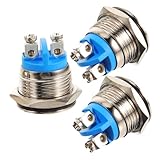 Mikikit 3pcs Easy to Install Wired Chime Button Replacement for Home Round Push Tools with Built Nightlight for Reliable Operation