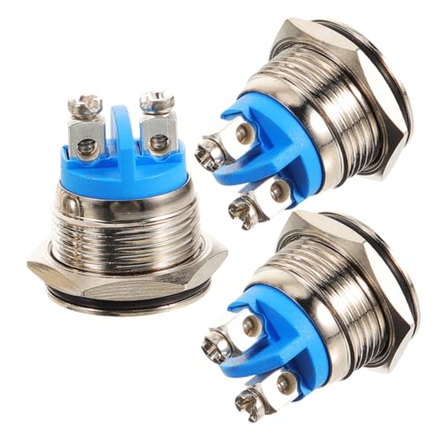 Mikikit 3pcs Easy to Install Wired Chime Button Replacement for Home Round Push Tools with Built Nightlight for Reliable Operation